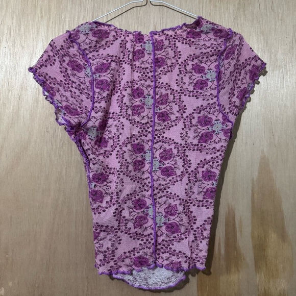 NEW Free People Oh My Baby Tee in Lilac Combo Fitted Cropped Scoop Neck - Picture 8 of 8